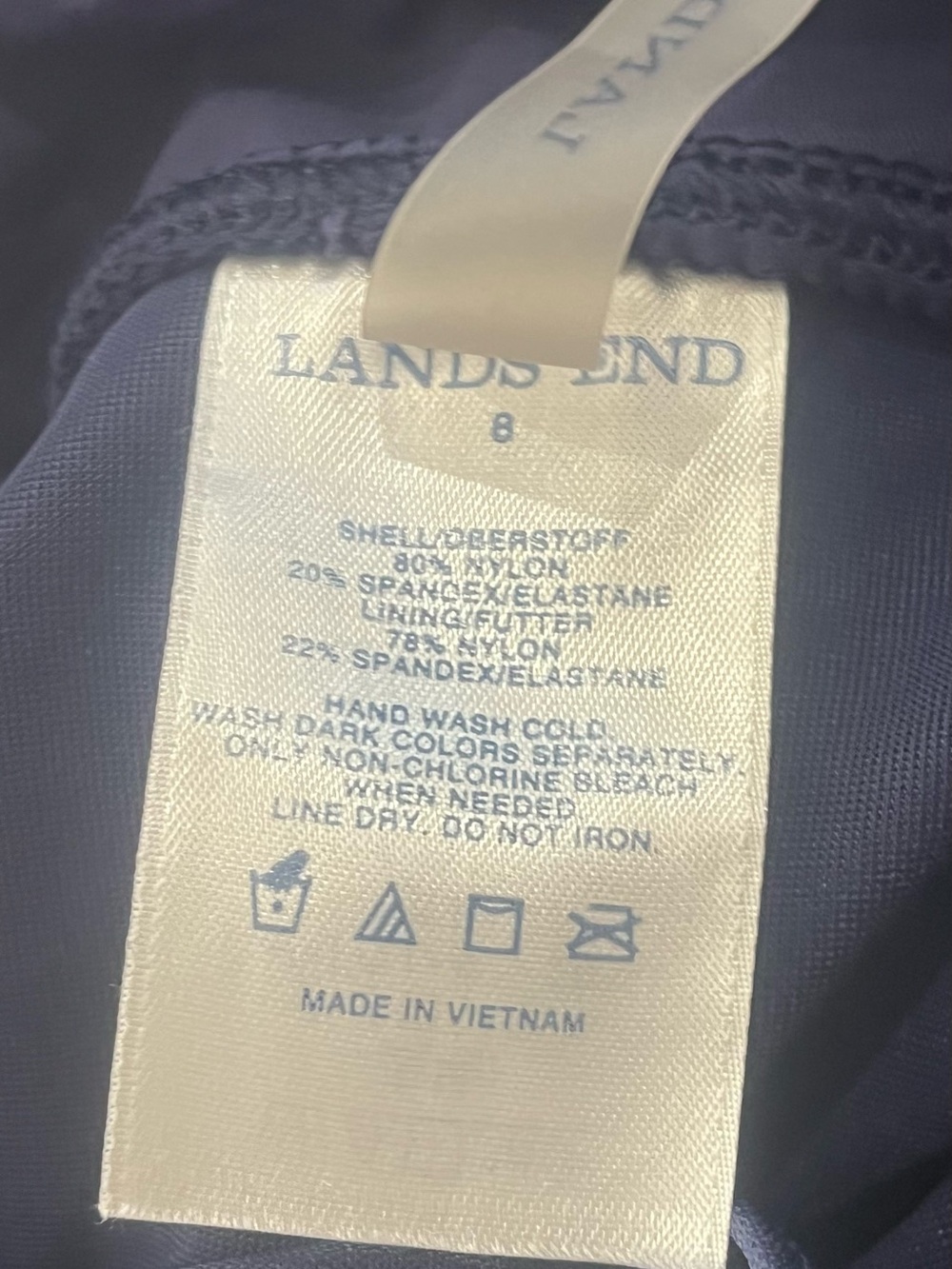 Lands' End Navy Swimsuit Short - Picture 2 of 3